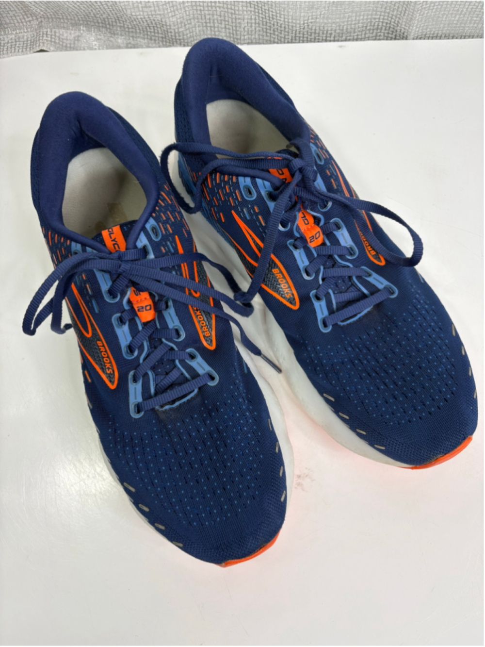 Mens Brooks Glycerin GTS 20 Athletic Shoes Blue and Orange size 12